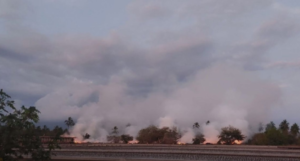 Reportan incendio en vertedero temporal de basura en Tecomán
